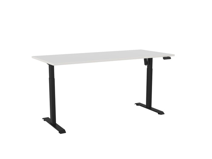 Knight's Haven Boost 1800mm x 800mm Electric Height Adjustable Single Sided Desk, Black Powdercoat Frame, White Top KG_HVBE2SSD188BW