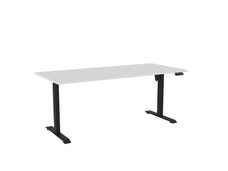 Knight's Haven Boost 1800mm x 800mm Electric Height Adjustable Single Sided Desk, Black Powdercoat Frame, White Top KG_HVBE2SSD188BW