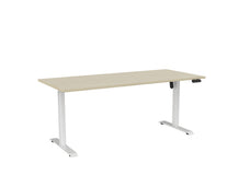 Knight's Haven Boost 1800mm x 800mm Electric Height Adjustable Single Sided Desk, White Powdercoat Frame, Nordic Oak Top KG_HVBE2SSD188WNM