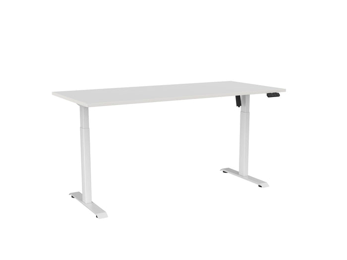 Knight's Haven Boost 1800mm x 800mm Electric Height Adjustable Single Sided Desk, White Powdercoat Frame, White Top KG_HVBE2SSD188WW