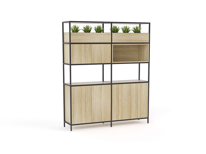 Knight's Kubix Configuration 3, Black Frame, Atlantic Oak Shelf KG_KUCONF3AO
