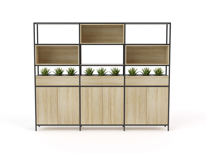 Knight's Kubix Configuration 4, Black Frame, Atlantic Oak Shelf KG_KUCONF4AO