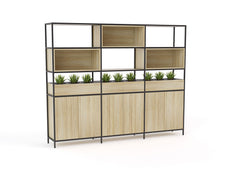 Knight's Kubix Configuration 4, Black Frame, Atlantic Oak Shelf KG_KUCONF4AO