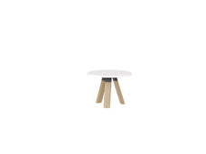 Knight's Ligna Coffee Table 600mm Round, White Top KG_LGCFT6OBW