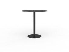 Knight's Polo Bar Leaner Table, Black Frame, 1000mm Round Black Top KG_POLOBL10RBBL