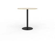 Knight's Polo Bar Leaner Table, Black Frame, 1000mm Round Nordic Maple Top KG_POLOBL10RBNM