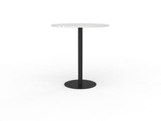 Knight's Polo Bar Leaner Table, Black Frame, 1000mm Round White Top KG_POLOBL10RBW