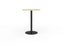 Knight's Polo Bar Leaner Table, Black Frame, 800mm Round Atlantic Oak Top KG_POLOBL8RBAO