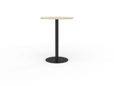 Knight's Polo Bar Leaner Table, Black Frame, 800mm Round Nordic Maple Top KG_POLOBL8RBNM