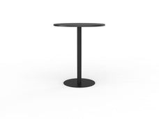 Knight's Polo Bar Leaner Table, Black Frame, 900mm Round Black Top KG_POLOBL9RBBL