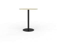 Knight's Polo Bar Leaner Table, Black Frame, 900mm Round Nordic Maple Top KG_POLOBL9RBNM