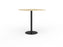 Knight's Polo Bar Leaner Table, Black Frame, 900mm Square Atlantic Oak Top KG_POLOBL9SQBAO