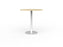Knight's Polo Bar Leaner Table, White Frame, 1000mm Round Atlantic Oak Top KG_POLOBL10RWAO