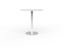 Knight's Polo Bar Leaner Table, White Frame, 1000mm Round White Top KG_POLOBL10RWW