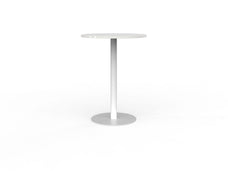 Knight's Polo Bar Leaner Table, White Frame, 800mm Round White Top KG_POLOBL8RWW