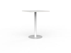 Knight's Polo Bar Leaner Table, White Frame, 800mm Square White Top KG_POLOBL8SQWW