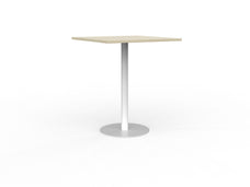 Knight's Polo Bar Leaner Table, White Frame, 900mm Square Nordic Maple Top KG_POLOBL9SQWNM