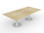 Knight's Polo Boardroom Table 2400mm x 1200mm, Rectangle Shape Autumn Oak Top, White Frame KG_POLOBT2412_W_AO
