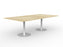 Knight's Polo Boardroom Table 2400mm x 1200mm, Rectangle Shape Autumn Oak Top, White Frame KG_POLOBT2412_W_AO