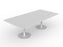 Knight's Polo Boardroom Table 2400mm x 1200mm, Rectangle Shape White Top, White Frame KG_POLOBT2412_W_W