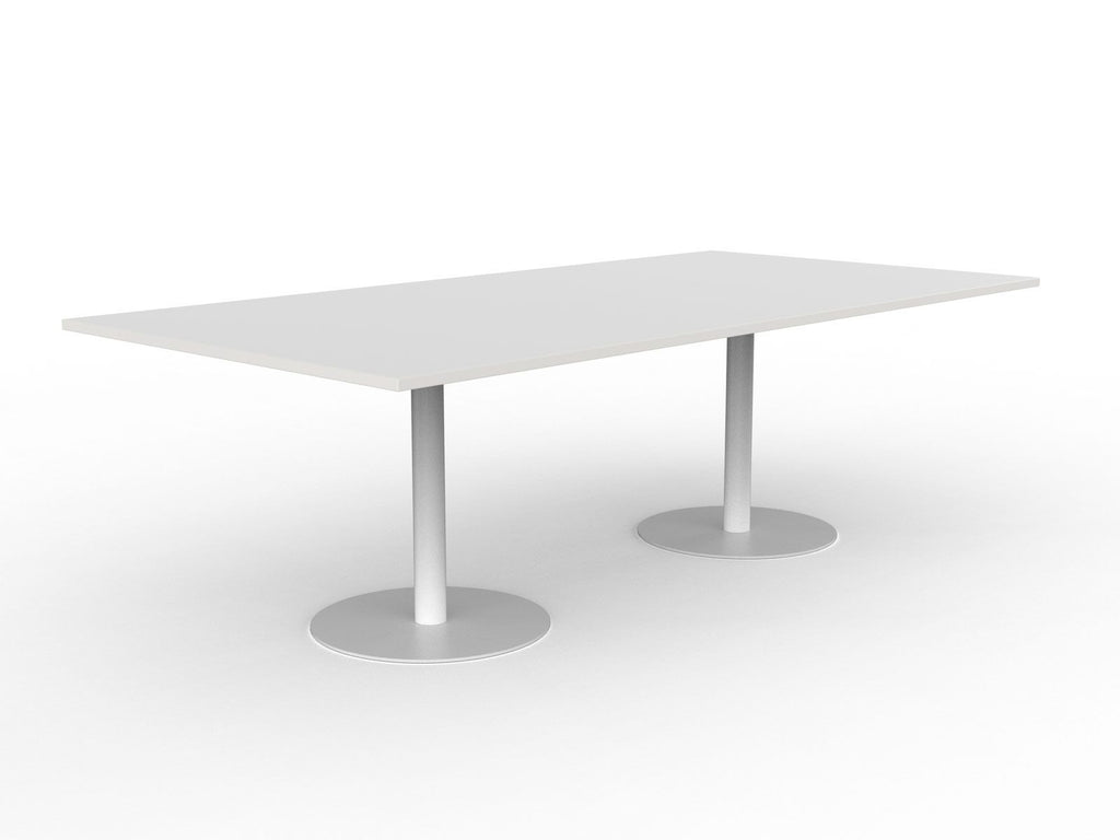 Knight's Polo Boardroom Table 2400mm x 1200mm, Rectangle Shape White T ...