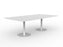 Knight's Polo Boardroom Table 2400mm x 1200mm, Rectangle Shape White Top, White Frame KG_POLOBT2412_W_W
