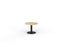 Knight's Polo Coffee Table, Black Frame, 600mm Round Atlantic Oak Top KG_POLOCT6RBAO