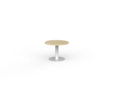Knight's Polo Coffee Table, White Frame, 600mm Round Atlantic Oak Top KG_POLOCT6RWAO