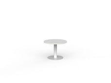 Knight's Polo Coffee Table, White Frame, 600mm Round White Top KG_POLOCT6RWW