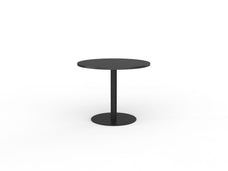 Knight's Polo Meeting Table 900mm Round, Black Frame, Black Top KG_POLO9_B_BL
