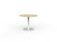 Knight's Polo Meeting Table 900mm Round, White Frame, Atlantic Oak Top KG_POLO9_W_AO