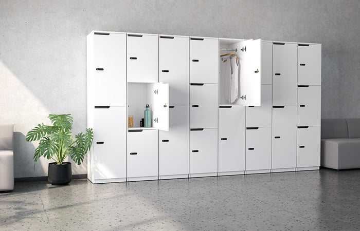 Knight's Smart Cubit 2 Door Lockable Locker, White KG_CBLOCKER40_2_W