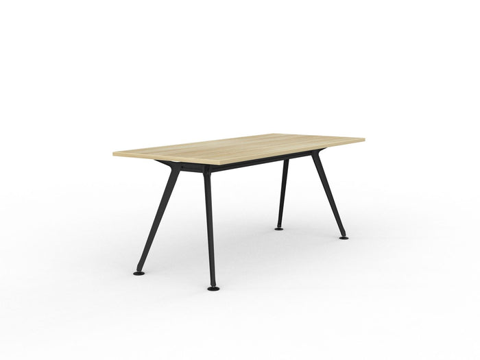Knight's Team Boardroom Table 1800mm x 800mm, Rectangle, Black Frame (Choice of Worktop Colours) Atlantic Oak KG_TMBD188_B_AO
