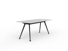 Knight's Team Boardroom Table 1800mm x 800mm, Rectangle, Black Frame (Choice of Worktop Colours) White KG_TMBD188_B_W