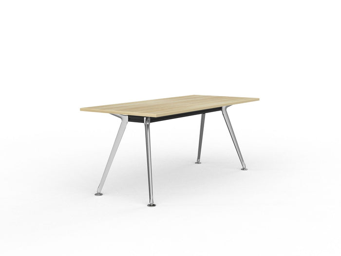 Knight's Team Boardroom Table 1800mm x 800mm, Rectangle, Chrome Frame (Choice of Worktop Colours) Atlantic Oak KG_TMBD188_PA_AO