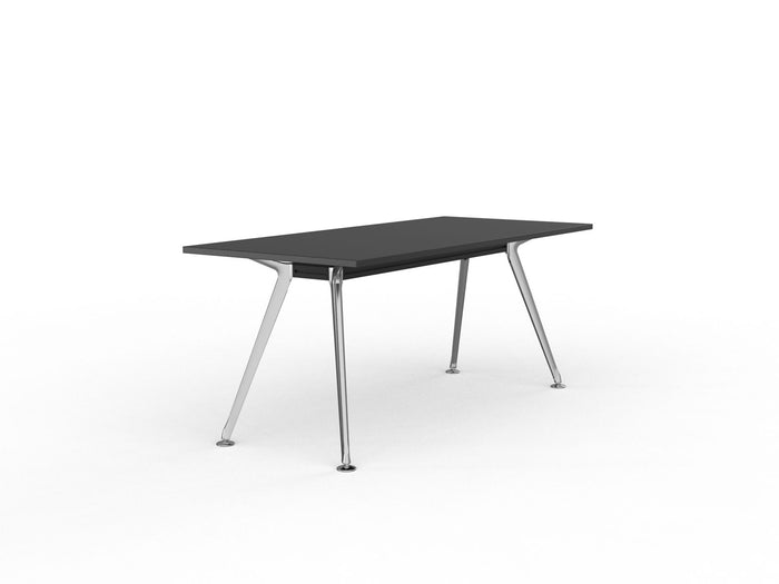 Knight's Team Boardroom Table 1800mm x 800mm, Rectangle, Chrome Frame (Choice of Worktop Colours) Black KG_TMBD188_PA_BL