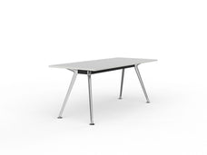 Knight's Team Boardroom Table 1800mm x 800mm, Rectangle, Chrome Frame (Choice of Worktop Colours) White KG_TMBD188_PA_W