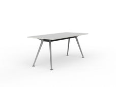Knight's Team Boardroom Table 1800mm x 800mm, Rectangle, Silver Frame (Choice of Worktop Colours) White KG_TMBD188_S_W
