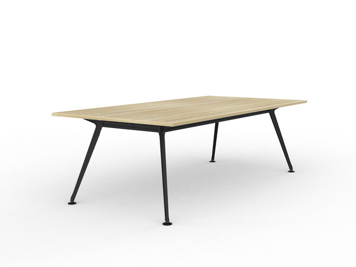 Knight's Team Boardroom Table 2400mm x 1200mm, Rectangle, Black Frame (Choice of Worktop Colours) Atlantic Oak KG_TMBD2412_B_AO