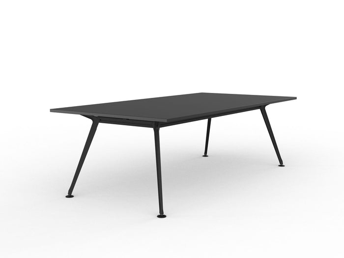 Knight's Team Boardroom Table 2400mm x 1200mm, Rectangle, Black Frame (Choice of Worktop Colours) Black KG_TMBD2412_B_BL