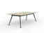 Knight's Team Boardroom Table 2400mm x 1200mm, Rectangle, Black Frame (Choice of Worktop Colours) Nordic Maple KG_TMBD2412_B_NM