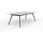 Knight's Team Boardroom Table 2400mm x 1200mm, Rectangle, Black Frame (Choice of Worktop Colours) White KG_TMBD2412_B_W
