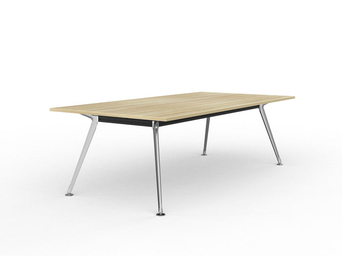 Knight's Team Boardroom Table 2400mm x 1200mm, Rectangle, Chrome Frame (Choice of Worktop Colours) Atlantic Oak KG_TMBD2412_PA_AO