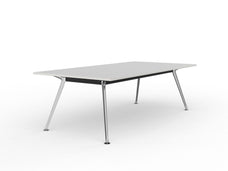 Knight's Team Boardroom Table 2400mm x 1200mm, Rectangle, Chrome Frame (Choice of Worktop Colours) White KG_TMBD2412_PA_W