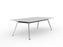 Knight's Team Boardroom Table 2400mm x 1200mm, Rectangle, Chrome Frame (Choice of Worktop Colours) White KG_TMBD2412_PA_W