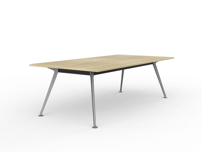Knight's Team Boardroom Table 2400mm x 1200mm, Rectangle, Silver Frame (Choice of Worktop Colours) Atlantic Oak KG_TMBD2412_S_AO