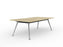 Knight's Team Boardroom Table 2400mm x 1200mm, Rectangle, Silver Frame (Choice of Worktop Colours) Atlantic Oak KG_TMBD2412_S_AO
