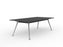 Knight's Team Boardroom Table 2400mm x 1200mm, Rectangle, Silver Frame (Choice of Worktop Colours) Black KG_TMBD2412_S_BL