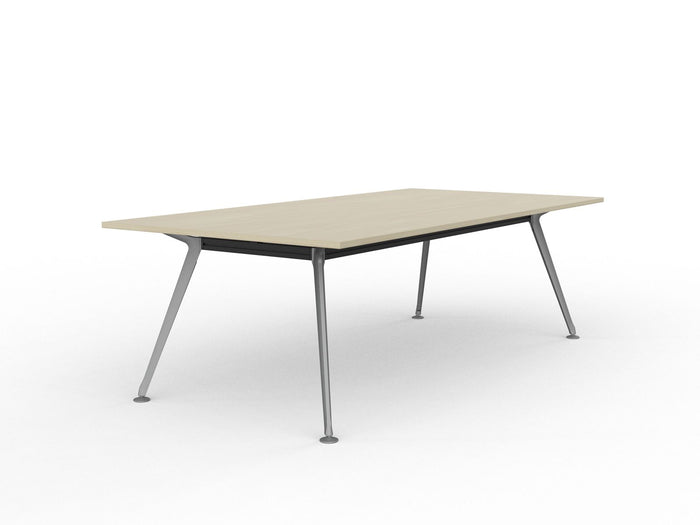 Knight's Team Boardroom Table 2400mm x 1200mm, Rectangle, Silver Frame (Choice of Worktop Colours) Nordic Maple KG_TMBD2412_S_NM
