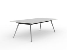 Knight's Team Boardroom Table 2400mm x 1200mm, Rectangle, Silver Frame (Choice of Worktop Colours) White KG_TMBD2412_S_W